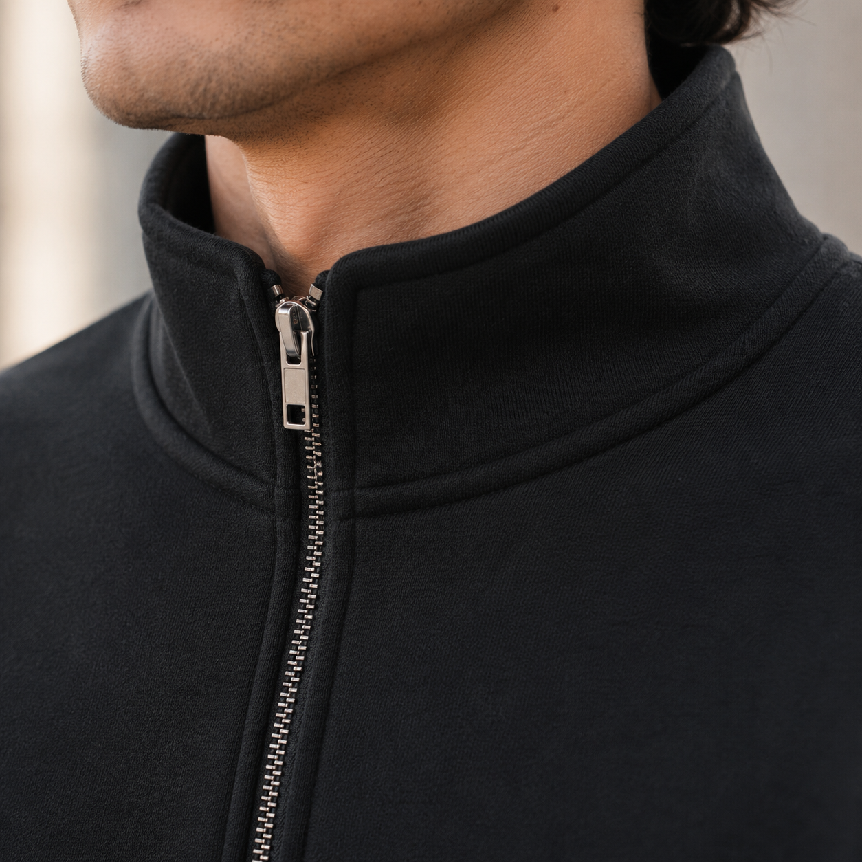 ZN Skull Rose Quarter Zip Pullover Sweatshirt