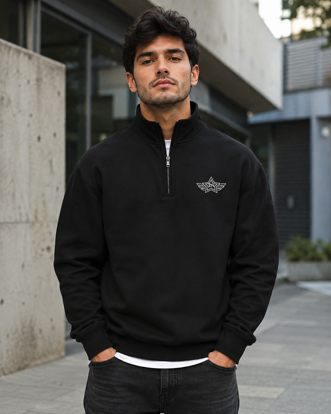 ZN Punk Anthem Quarter Zip Pullover Sweatshirt