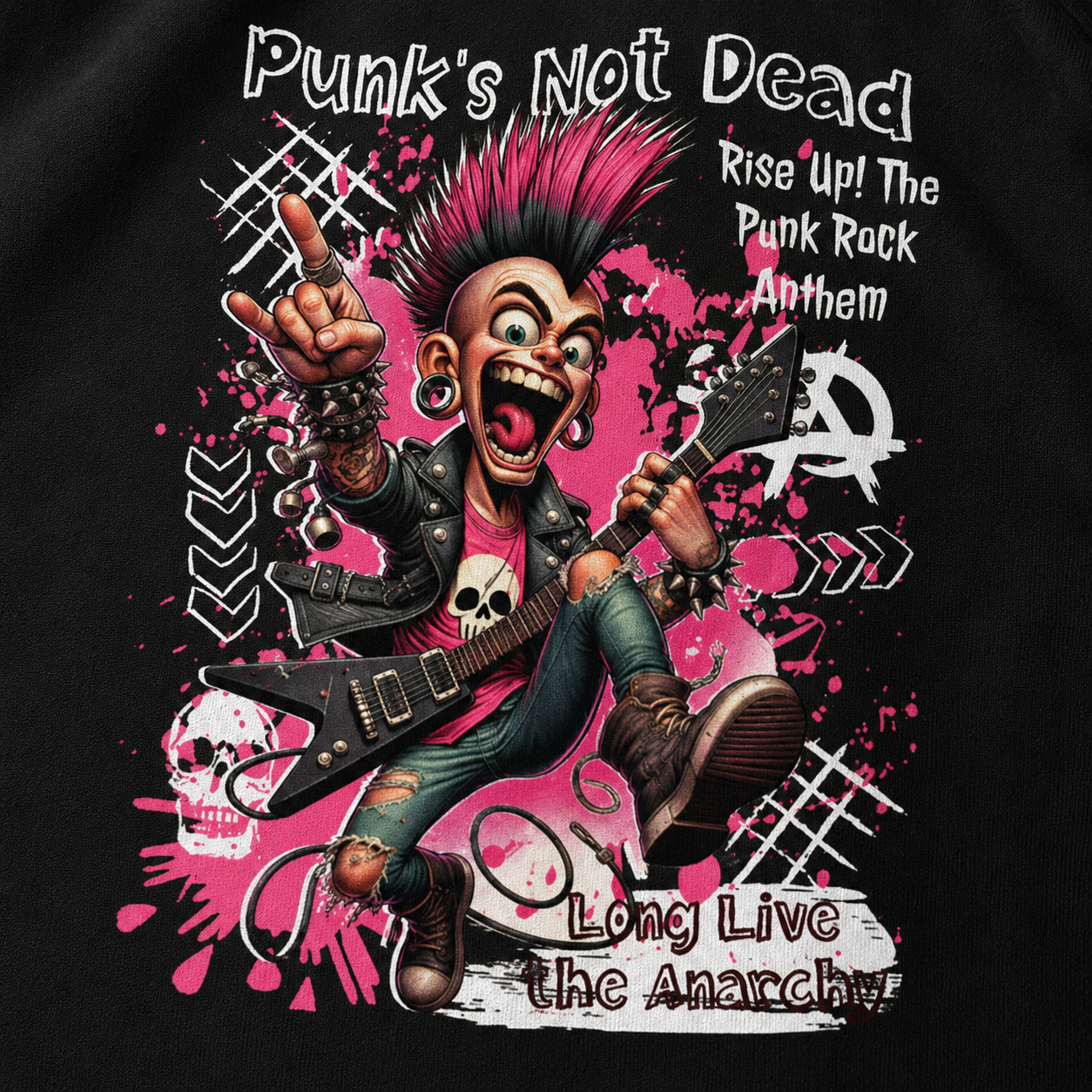 ZN Punk Anthem Quarter Zip Pullover Sweatshirt