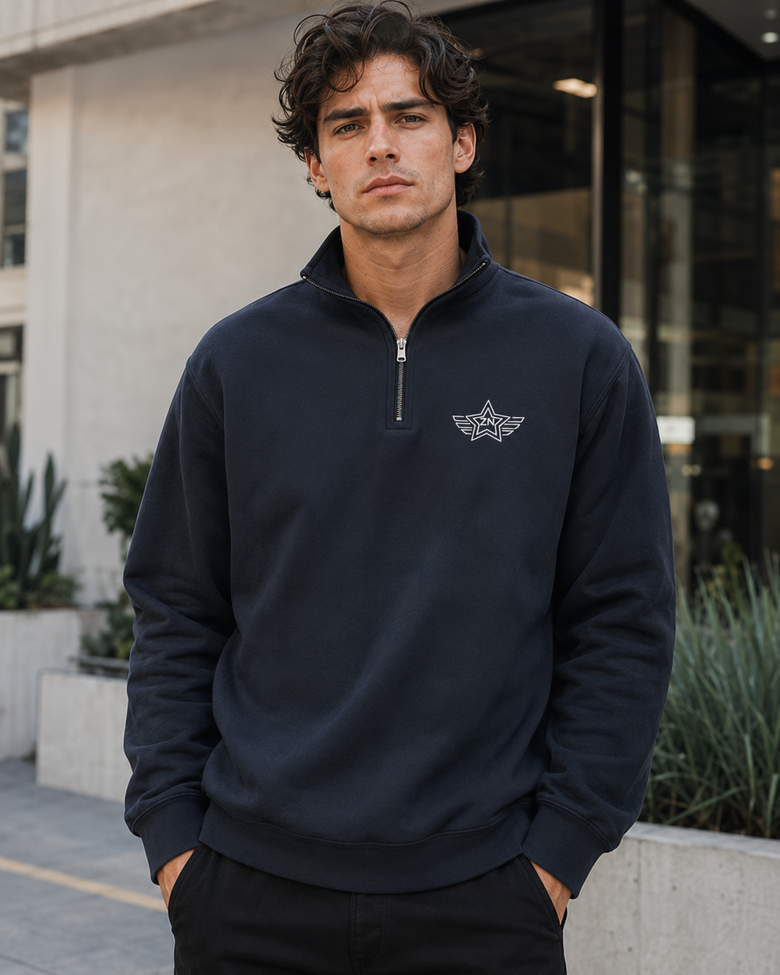 ZN Punk Anthem Quarter Zip Pullover Sweatshirt