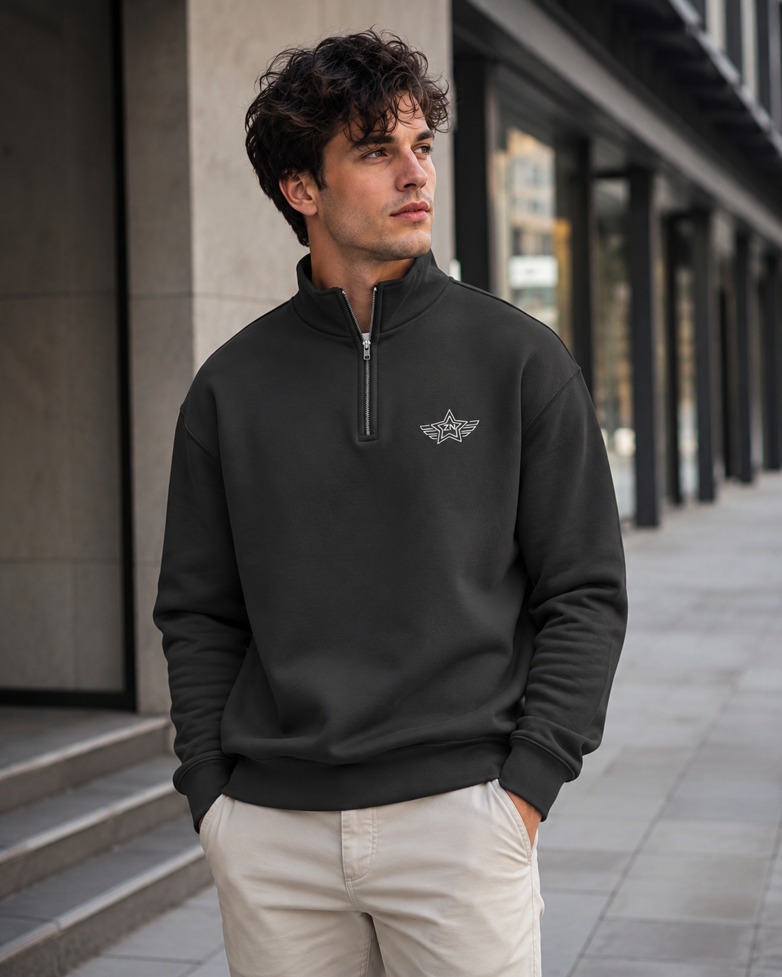 ZN Punk Anthem Quarter Zip Pullover Sweatshirt