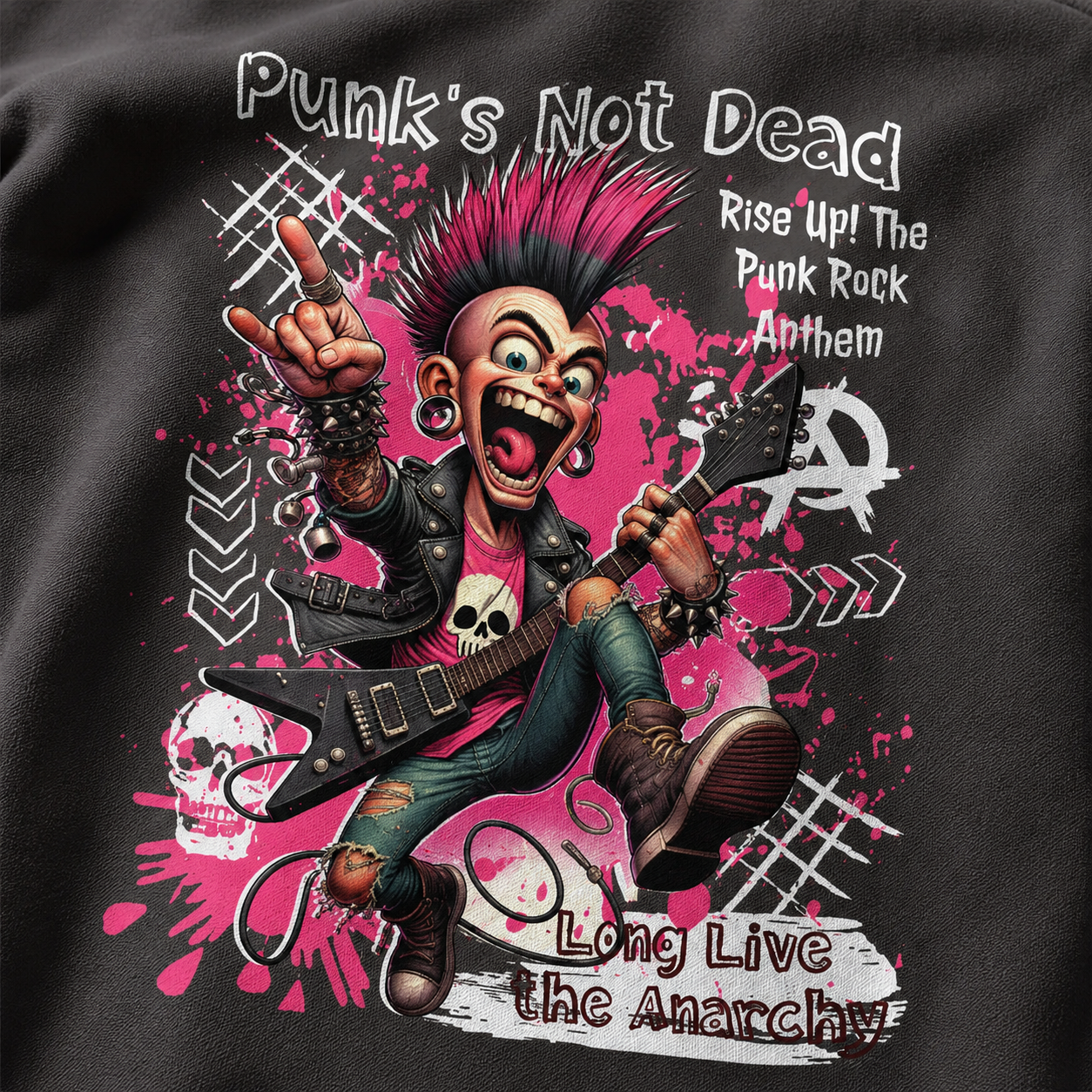 ZN Punk Anthem Quarter Zip Pullover Sweatshirt