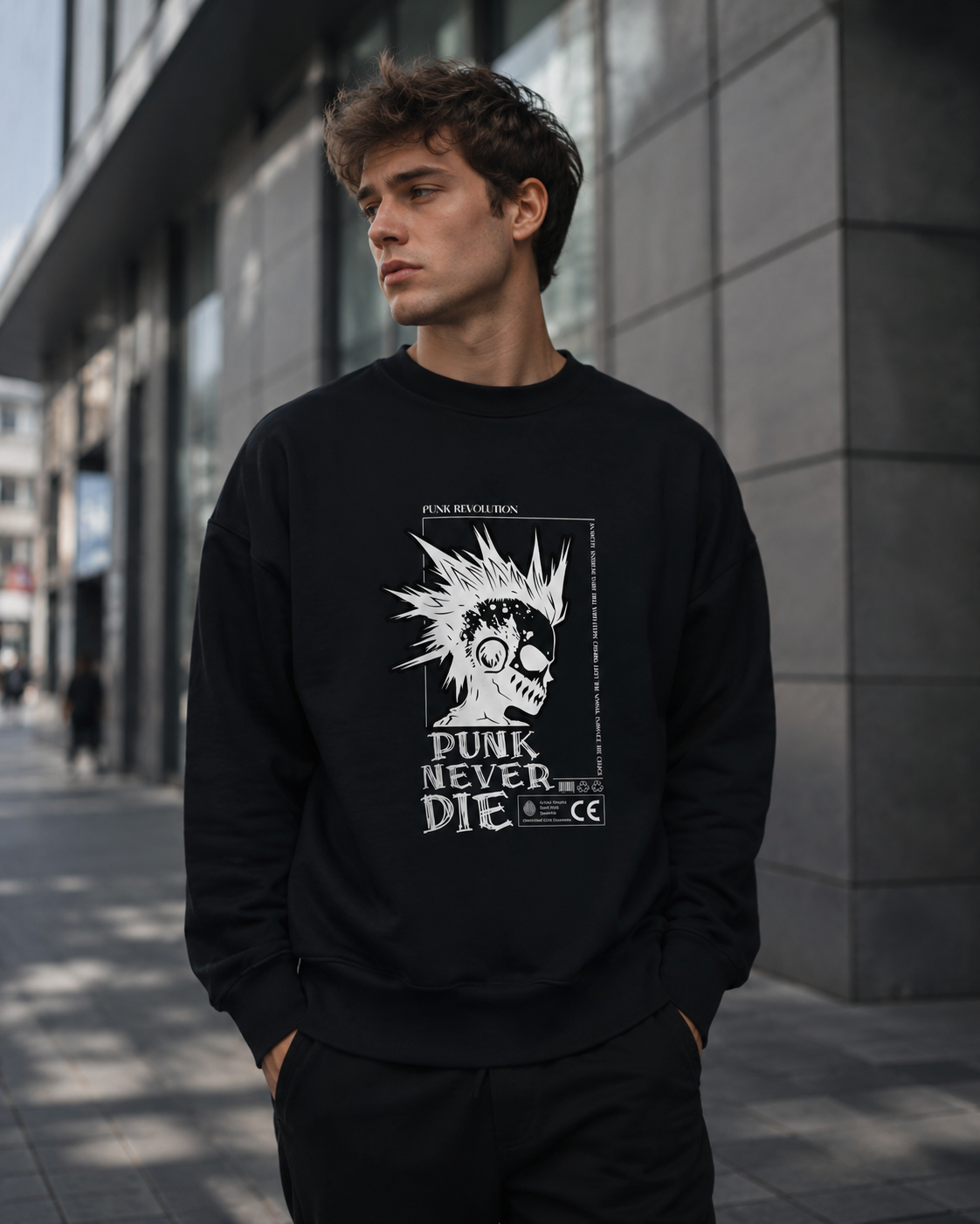 ZN Punk Never Die Crewneck Sweatshirt