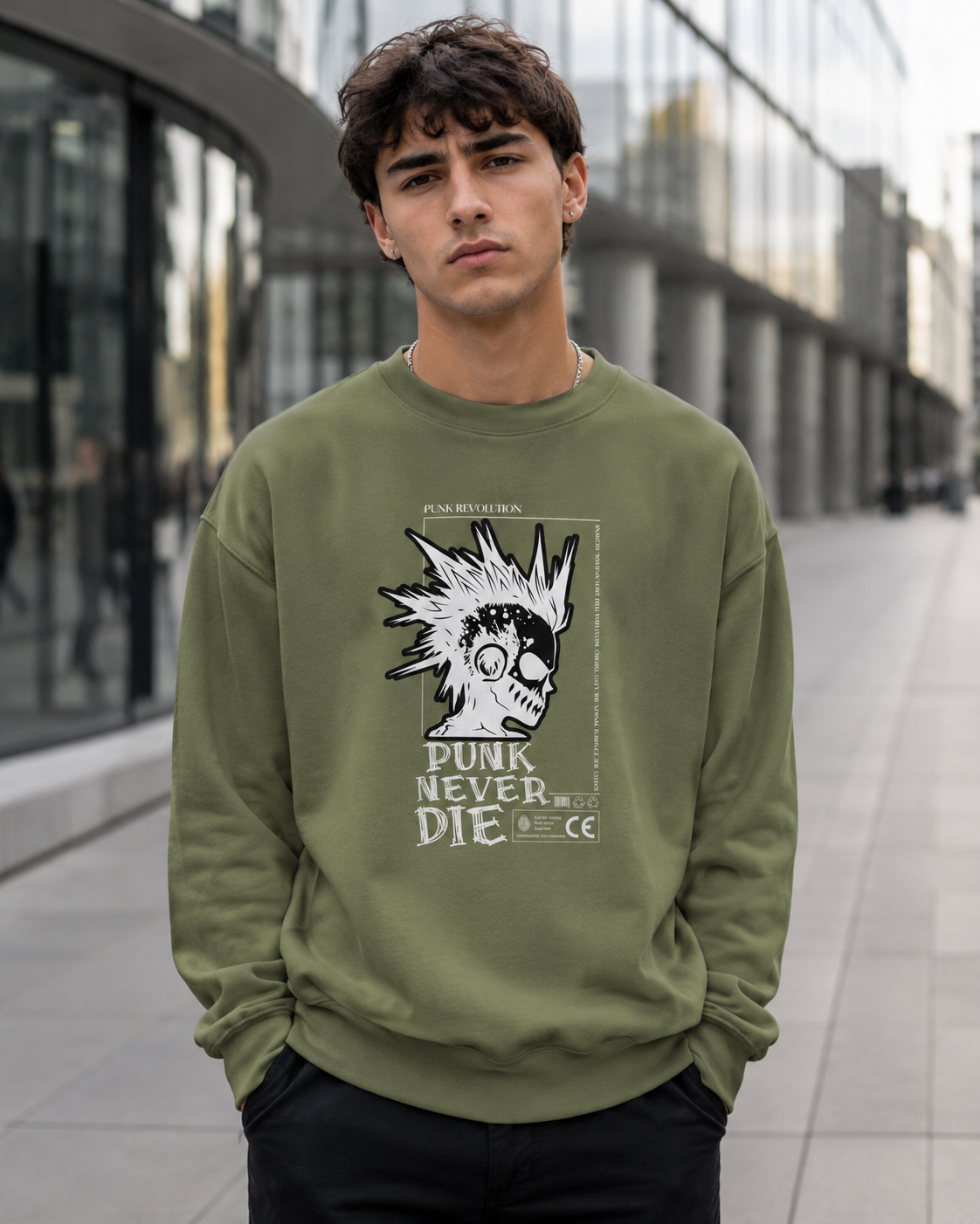 ZN Punk Never Die Crewneck Sweatshirt