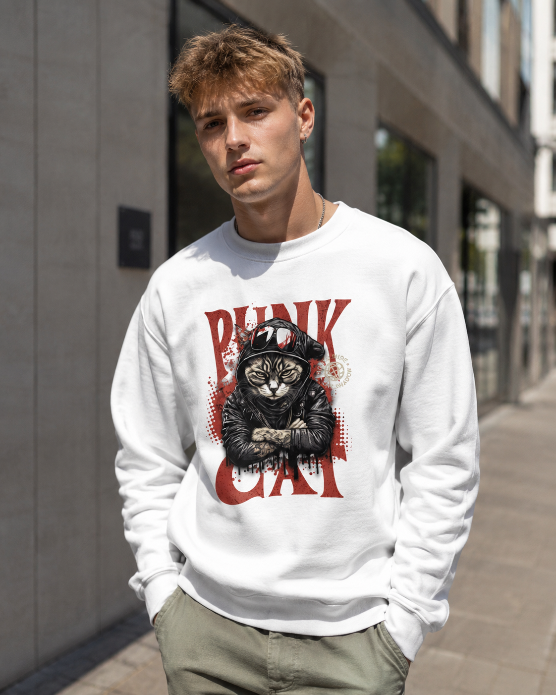 ZN Punk Cat Crewneck Sweatshirt
