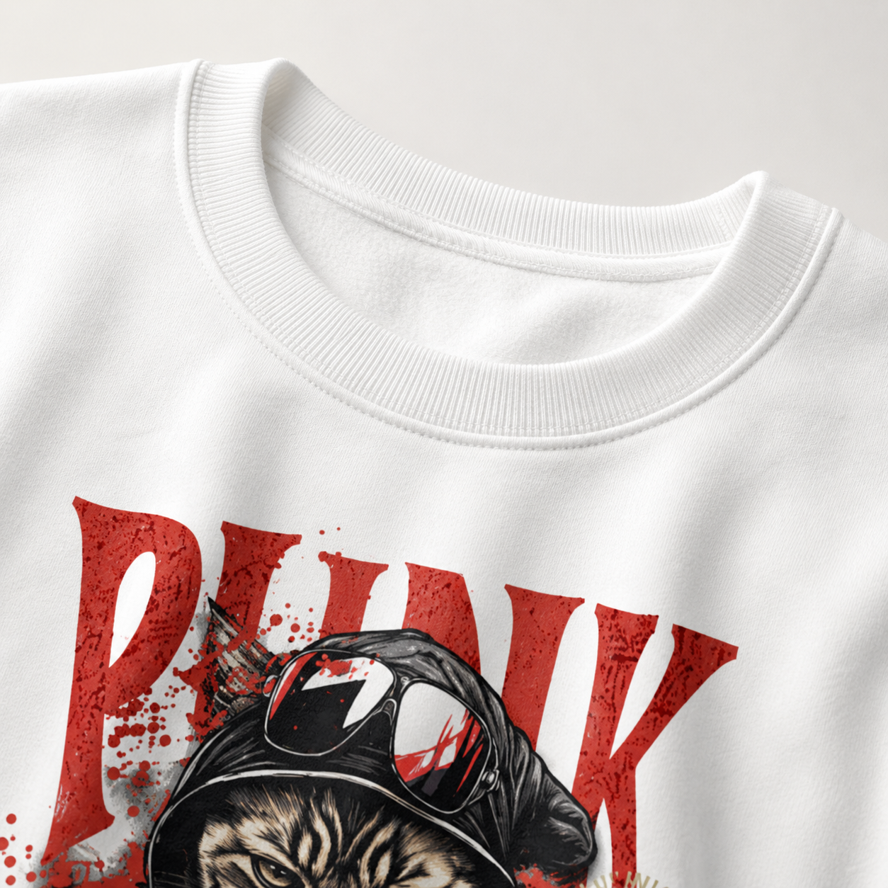 ZN Punk Cat Crewneck Sweatshirt