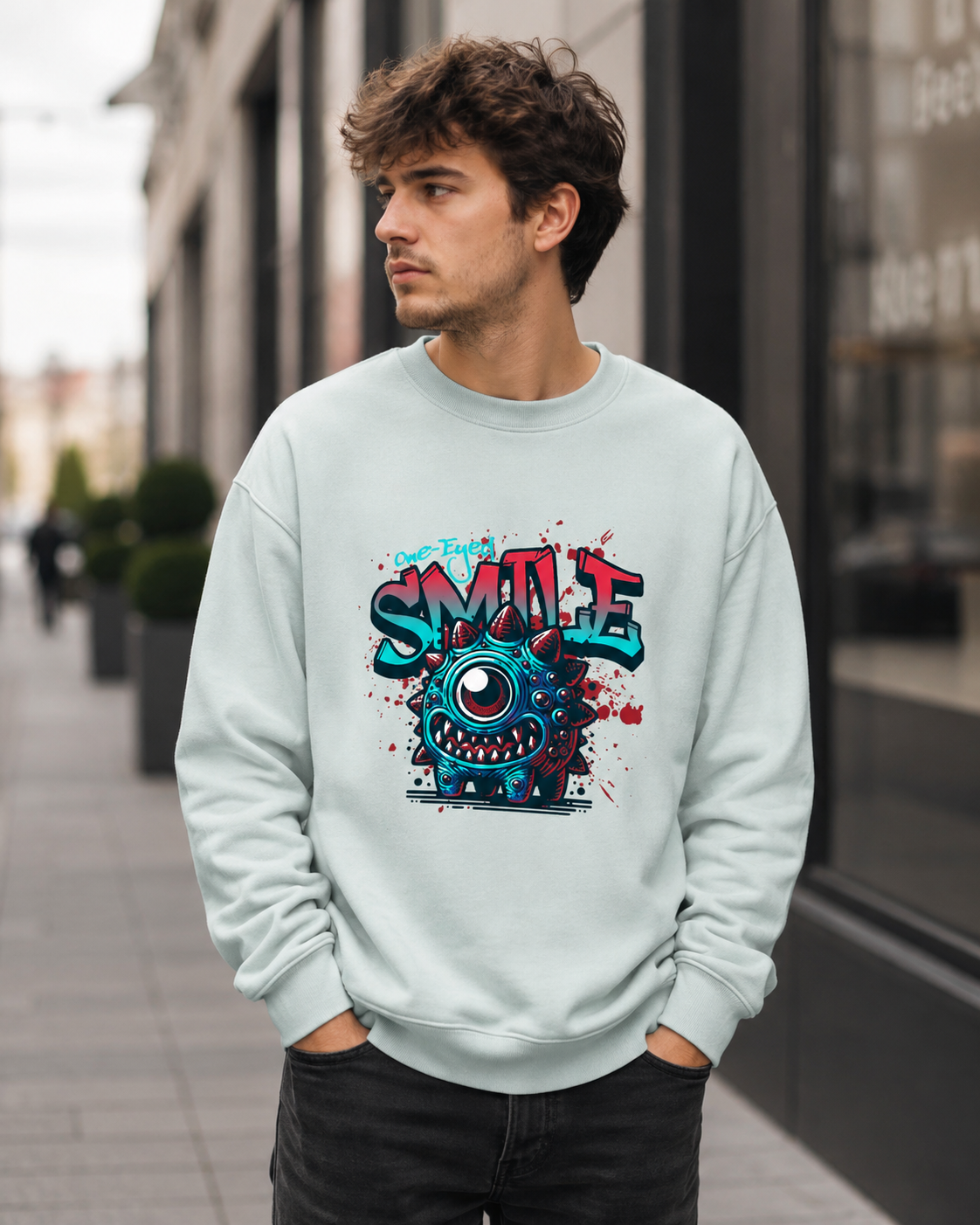 ZN One Eyed Smile Crewneck Sweatshirt