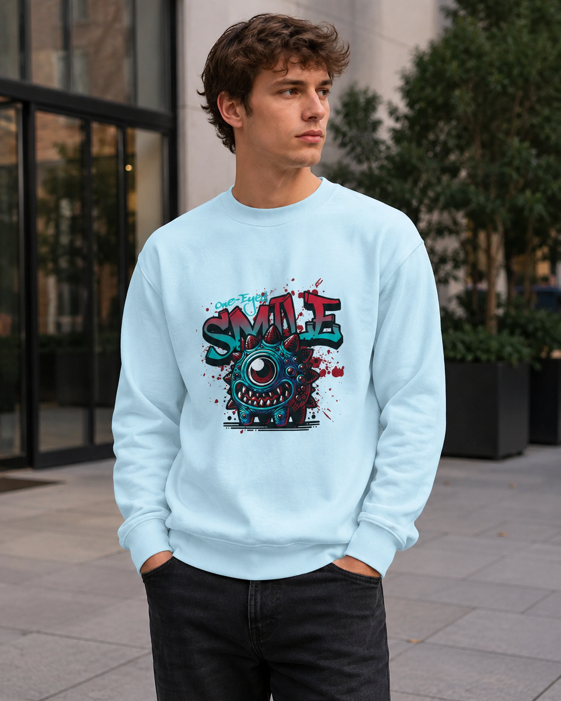 ZN One Eyed Smile Crewneck Sweatshirt