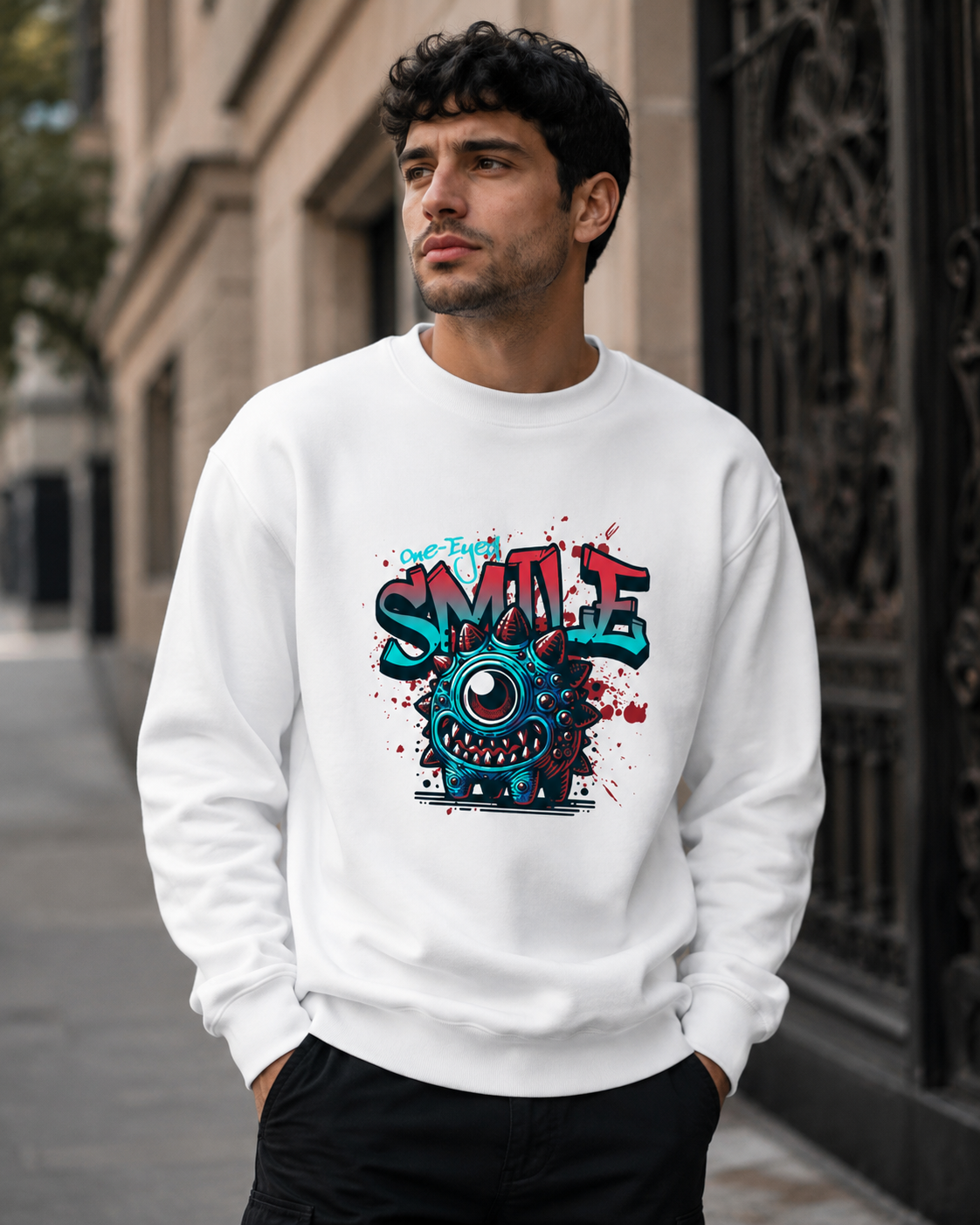 ZN One Eyed Smile Crewneck Sweatshirt